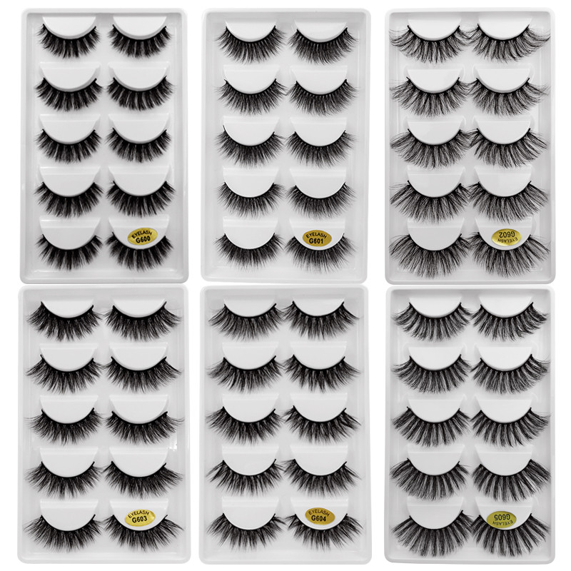 5 pari umjetnih trepavica Natrual 3D komplet umjetnih trepavica od nerca četkica za trepavice trepavice za oči pinceta mekane trepavice od nerca šminka cilios