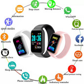 Y68 Smart Watch Pulzusszám Vérnyomás Vér Oxigén Monitoring Többfunkciós Emlékeztető Alvásfigyelés