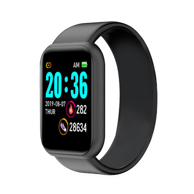 Y68 Smart Watch Pulzusszám Vérnyomás Vér Oxigén Monitoring Többfunkciós Emlékeztető Alvásfigyelés