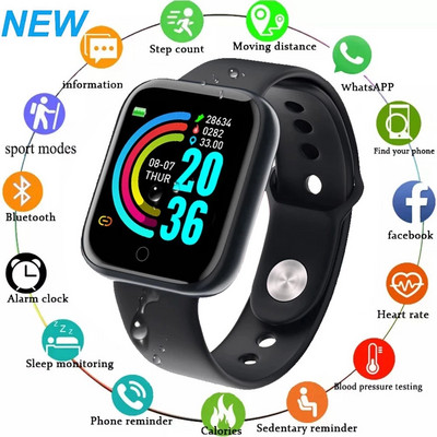 D20 Pro Smart Watch Y68 Bluetooth Fitness Tracker Sportóra Pulzusmérő Vérnyomás okos karkötő Android IOS rendszerhez