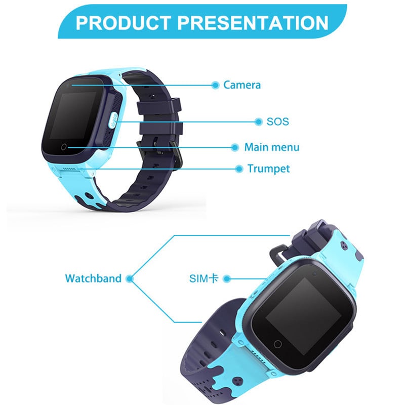 Dječji pametni sat 2/4G Sim kartica LBS Tracker SOS kamera Dječji mobilni telefon Glasovni chat Matematička igra Svjetiljka Dječji pametni sat Sim