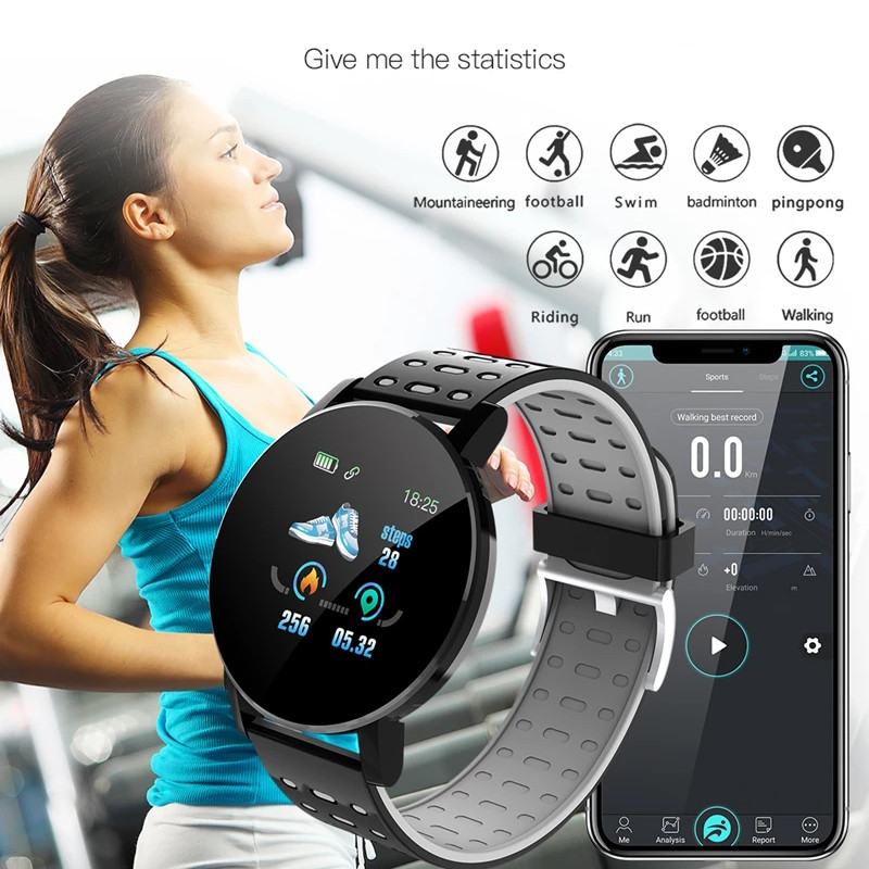 Ceas inteligent Twitch Bărbați Femei Monitorizarea ritmului cardiac Monitorizarea tensiunii arteriale Fitness Sport Racker Bluetooth Redare muzică Apel 119 Ceas inteligent