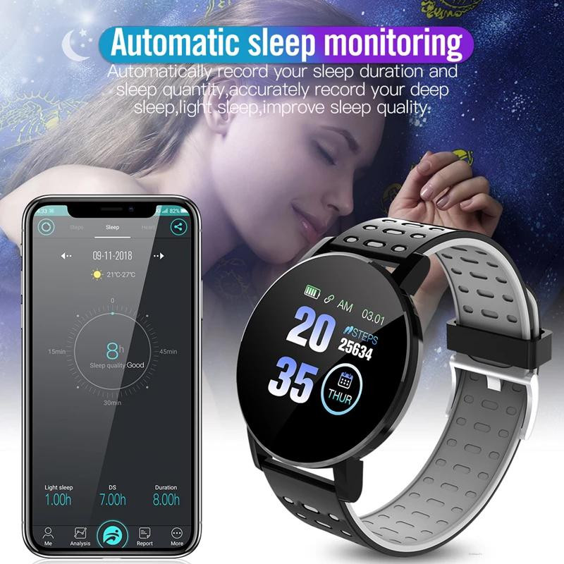 Ceas inteligent Twitch Bărbați Femei Monitorizarea ritmului cardiac Monitorizarea tensiunii arteriale Fitness Sport Racker Bluetooth Redare muzică Apel 119 Ceas inteligent