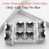 Visofree 40 pari trepavica od 25 mm 3D trepavice od nerca s uloškom bez kutije Duge trepavice od nerca Trepavice dramatičnog volumena Guste umjetne trepavice