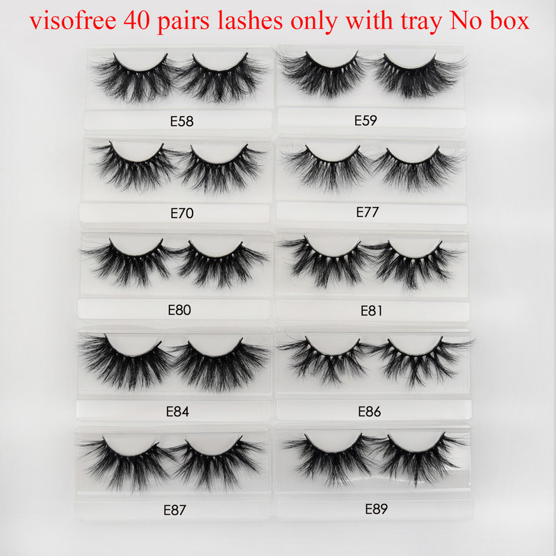 Visofree 40 pari trepavica od 25 mm 3D trepavice od nerca s uloškom bez kutije Duge trepavice od nerca Trepavice dramatičnog volumena Guste umjetne trepavice