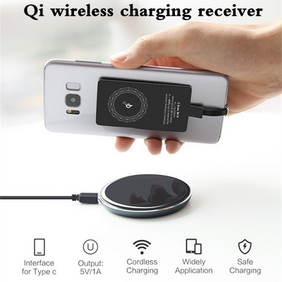 Δέκτης ασύρματης φόρτισης Qi Wireless Charger Adapter για Samsung Huawei Xiaomi και άλλα κινητά τηλέφωνα Type-C