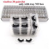 30 de perechi de gene Visofree 3D păr de nurcă Gene false vegane fără cruzime Gene naturale groase pentru ochi lungi Machiaj Extensie de frumusețe