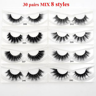 30 de perechi de gene Visofree 3D păr de nurcă Gene false vegane fără cruzime Gene naturale groase pentru ochi lungi Machiaj Extensie de frumusețe