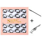 10/20 pari 3D trepavica od nerca Pahuljaste prirodne duge umjetne trepavice Dramatične meke pramenovite Volumen Križni set trepavica za višekratnu upotrebu Makeup