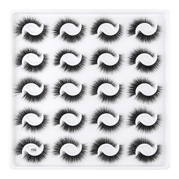 10/20 Pairs 3D Mink Lashes Fluffy Natural Long False Elashes Dramatic Soft Wispy Volume Cross Reusable Elash Lashes Makeup