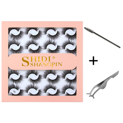 10/20 pari 3D trepavica od nerca Pahuljaste prirodne duge umjetne trepavice Dramatične meke pramenovite Volumen Križni set trepavica za višekratnu upotrebu Makeup