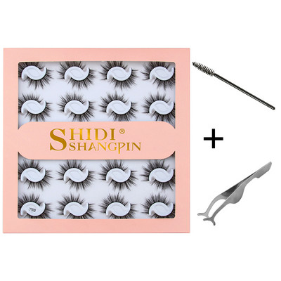 10/20 pari 3D trepavica od nerca Pahuljaste prirodne duge umjetne trepavice Dramatične meke pramenovite Volumen Križni set trepavica za višekratnu upotrebu Makeup