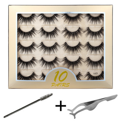 10/20 pari 3D trepavica od nerca Pahuljaste prirodne duge umjetne trepavice Dramatične meke pramenovite Volumen Križni set trepavica za višekratnu upotrebu Makeup