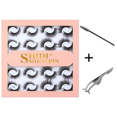 10/20 pari 3D trepavica od nerca Pahuljaste prirodne duge umjetne trepavice Dramatične meke pramenovite Volumen Križni set trepavica za višekratnu upotrebu Makeup