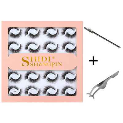 10/20 pari 3D trepavica od nerca Pahuljaste prirodne duge umjetne trepavice Dramatične meke pramenovite Volumen Križni set trepavica za višekratnu upotrebu Makeup