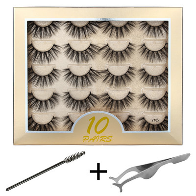 10/20 pari 3D trepavica od nerca Pahuljaste prirodne duge umjetne trepavice Dramatične meke pramenovite Volumen Križni set trepavica za višekratnu upotrebu Makeup