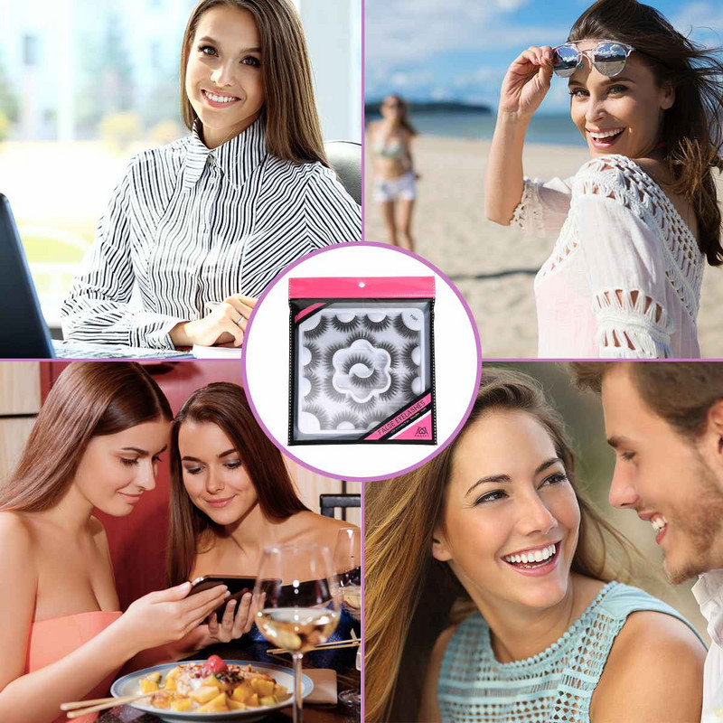 Gene magnetice cu gene false 3D naturale, realizate manual, cutie acrilice, gene false lungi, cosmetice pentru cadou