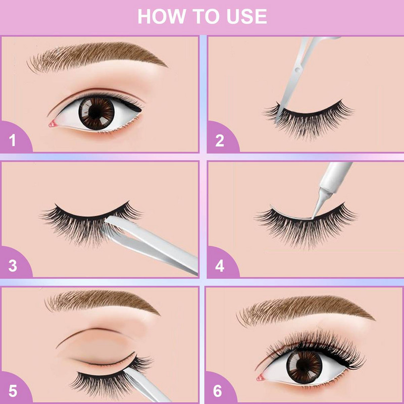 Gene magnetice cu gene false 3D naturale, realizate manual, cutie acrilice, gene false lungi, cosmetice pentru cadou