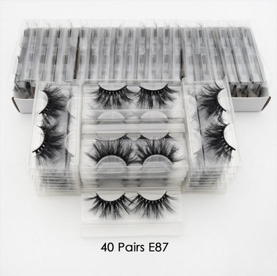 40 perechi/lot visofree 25 mm machiaj gene 3d de nurcă 100% gene dramatice lucrate manual fără cruzime gene pufoase de nurcă E58