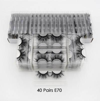 40 perechi/lot visofree 25 mm machiaj gene 3d de nurcă 100% gene dramatice lucrate manual fără cruzime gene pufoase de nurcă E58