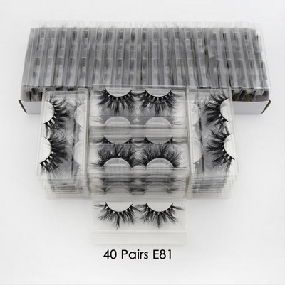 40 perechi/lot visofree 25 mm machiaj gene 3d de nurcă 100% gene dramatice lucrate manual fără cruzime gene pufoase de nurcă E58