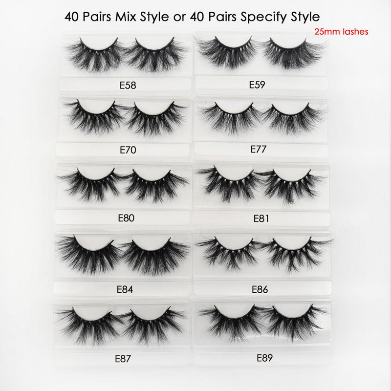 40 perechi/lot visofree 25 mm machiaj gene 3d de nurcă 100% gene dramatice lucrate manual fără cruzime gene pufoase de nurcă E58