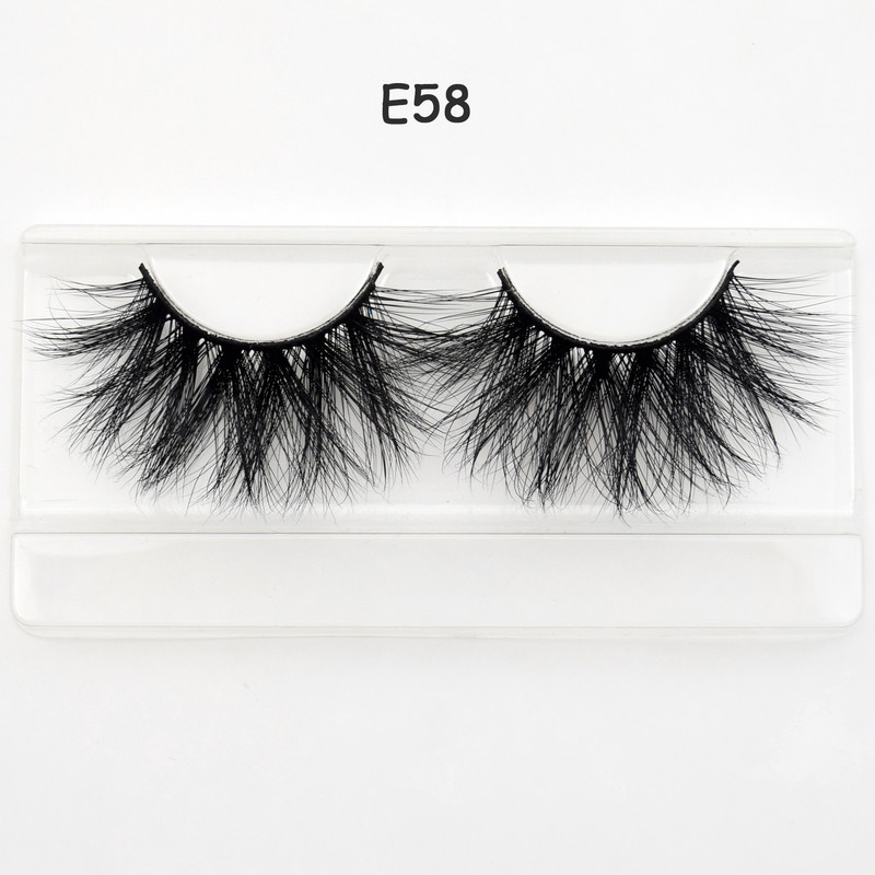 40 perechi/lot visofree 25 mm machiaj gene 3d de nurcă 100% gene dramatice lucrate manual fără cruzime gene pufoase de nurcă E58