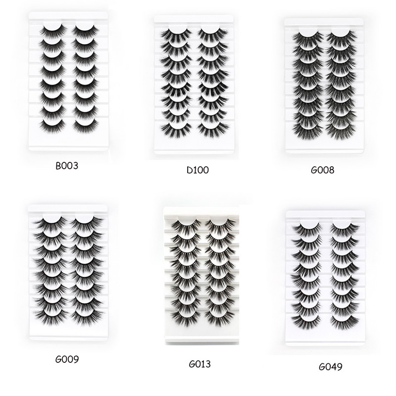 8 perechi de gene 3D gene naturale lungi, pufoase, pufoase, naturale false, gene false, gene moi, consumabile pentru extensie de gene, machiaj