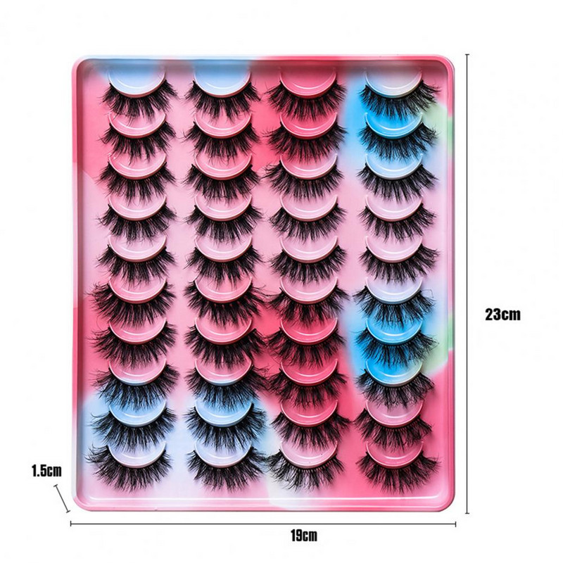 20 pari prirodnih umjetnih trepavica od nerca, duge višekratne šminke za uljepšavanje, alati za nadogradnju kovrčavih trepavica Seksi umjetne trepavice