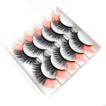 Echo-beauty 3D Очарователни изкуствени мигли от норка Смесени цветове Извити мигли 100% мигли от норка Естествени тънки мигли за грим