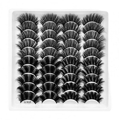 20 pari umjetnih trepavica otpornih na pad, ne osipaju se, uvijaju se s 3D efektom, paperjaste duge, guste umjetne trepavice za žene