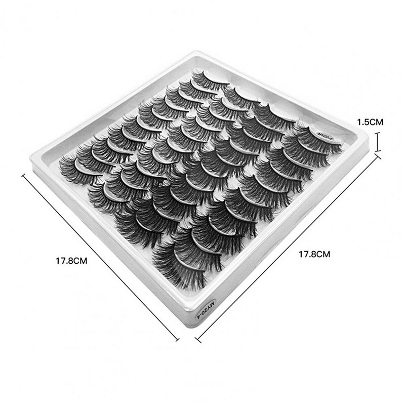 20 pari umjetnih trepavica otpornih na pad, ne osipaju se, uvijaju se s 3D efektom, paperjaste duge, guste umjetne trepavice za žene