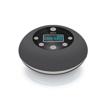 Водоустойчив Bluetooth високоговорител за баня мини субуфер преносим високоговорител с часовник FM радио разговор със свободни ръце caixa de som bluetooth
