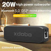 xdobo 20W Power Sound Bar Difuzor Bluetooth Coloană de exterior impermeabil Subwoofer portabil cu TWS TF Centru de muzică pentru computer