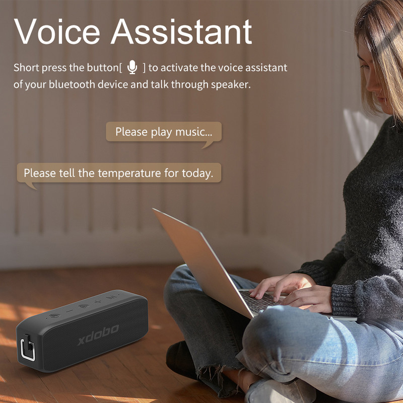 xdobo 20W Power Sound Bar Difuzor Bluetooth Coloană de exterior impermeabil Subwoofer portabil cu TWS TF Centru de muzică pentru computer