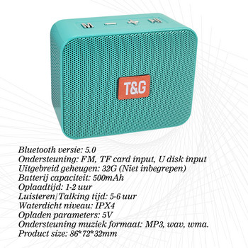 Mini USB TG166 Високоговорители Преносим субуфер Съраунд Външен Bluetooth-съвместим високоговорител Поддръжка на FM радио Микрофон Hands-Free
