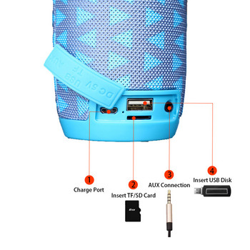 Ασύρματο ηχείο T&G 117 Mini 5.0 Support Φορητό μεγάφωνο AUX TF Φορητό αδιάβροχο εξωτερικό ηχείο USB Υποστήριξη υπογούφερ κάρτας TF