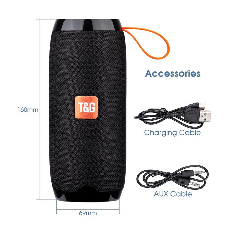 Difuzor wireless T&G 117 Mini 5.0 Suport Difuzor AUX TF Difuzor portabil impermeabil pentru exterior Difuzoare USB Suport card TF Subwoofer