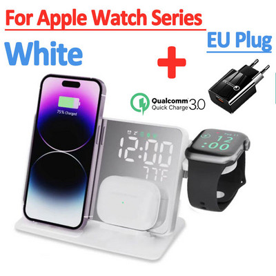 100 W belaidžio įkroviklio stovas skirtas iPhone 14 13 12 11 8 Apple Watch 4 viename greito įkrovimo stotelė, skirta Airpods Pro iWatch 8 7