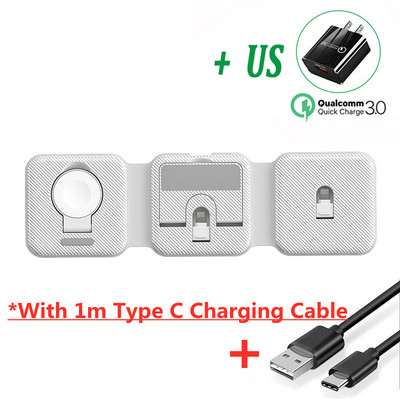 18W magnetski bežični punjač 3 u 1 sklopivi stalak za iPhone 14 13 12 Pro Max Airpods Pro 3 iWatch 7 6 prijenosni brzi punjači