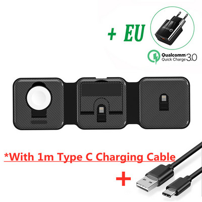 18W magnetski bežični punjač 3 u 1 sklopivi stalak za iPhone 14 13 12 Pro Max Airpods Pro 3 iWatch 7 6 prijenosni brzi punjači