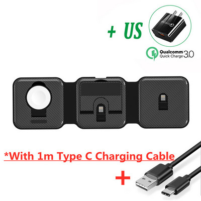 18W magnetski bežični punjač 3 u 1 sklopivi stalak za iPhone 14 13 12 Pro Max Airpods Pro 3 iWatch 7 6 prijenosni brzi punjači