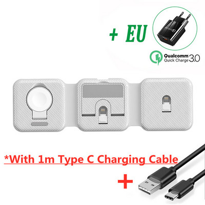 18W magnetski bežični punjač 3 u 1 sklopivi stalak za iPhone 14 13 12 Pro Max Airpods Pro 3 iWatch 7 6 prijenosni brzi punjači