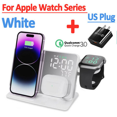 100 W belaidžio įkroviklio stovo padėklas, skirtas iPhone 14 13 12 11 Pro X XS Max 8 iWatch 8 7 Airpods Greito įkrovimo doko stoties telefono laikiklis