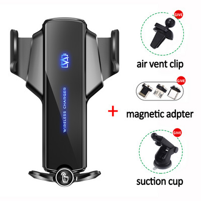 Încărcător fără fir pentru mașină 30W Suport pentru telefon auto magnetic pentru iPhone Samsung Xiaomi Stație de încărcare rapidă prin inducție