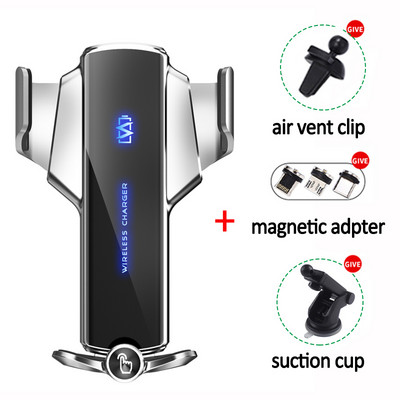 Încărcător fără fir pentru mașină 30W Suport pentru telefon auto magnetic pentru iPhone Samsung Xiaomi Stație de încărcare rapidă prin inducție