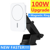 100 W magnetinis automobilinis belaidis įkroviklis automobilinis telefono laikiklis skirtas iPhone 14 13 12 11 Pro Max Mini indukciniam greito įkrovimo stotelei