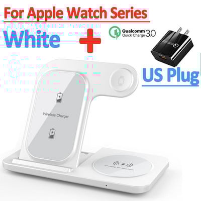 Suport de încărcare fără fir rapid de 100W pentru iPhone 14 13 12 11 Pro XS XR X 8 Apple Watch 8 7 SE 6 Airpods Pro 3 în 1 Stație de încărcare