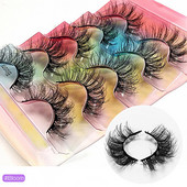 Gene artificiale 5 perechi, delicate, fără miros, super moi, dense, încrucișate, gene false pentru femei