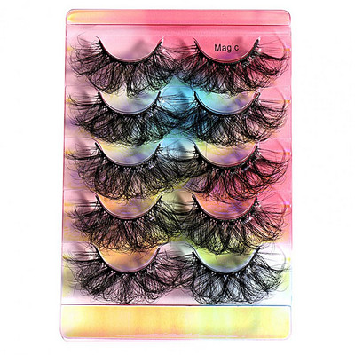 Gene artificiale 5 perechi, delicate, fără miros, super moi, dense, încrucișate, gene false pentru femei